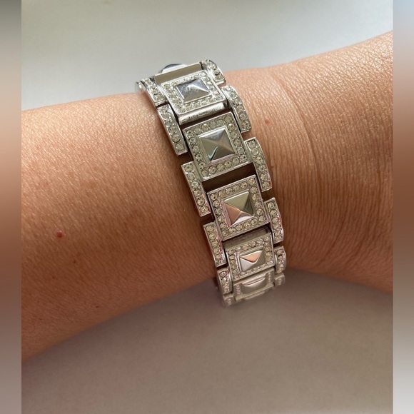 Panel Link Bracelet w/ Clear Rhinestones‎ - Picture 9 of 9